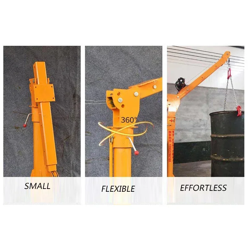 1 pièce Mini-grue montée sur véhicule 0,5 tonne, grue autoportée pour camion, palan électrique domestique 12V/24V - Image 3