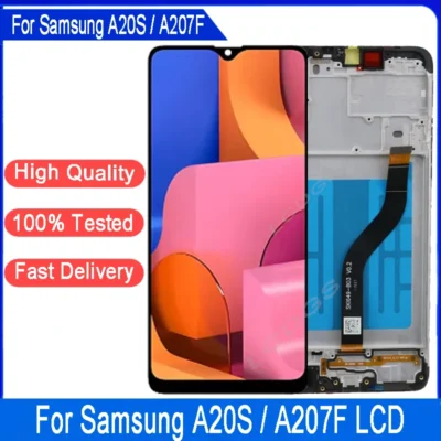 6.5"High quality Display For Samsung A20s LCD Touch Screen Digitizer Replacement For SAMSUNG A20s SM-A207F SM-A207G With Fram
