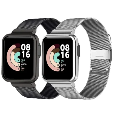 Pulseira de metal para xiaomi mi watch lite pulseira de aço + capa pulseira smartwatch para xiaomi watch lite pulseira protetora caso