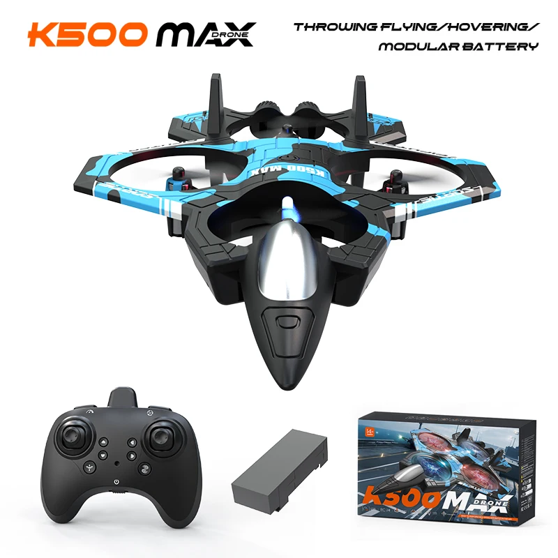 K500Max Fighter Jet Quadcopter Drone Stunt Light RC Avião Quatro Canais Hovering Alta Altitude Rolling Efeitos Especiais - Image 4