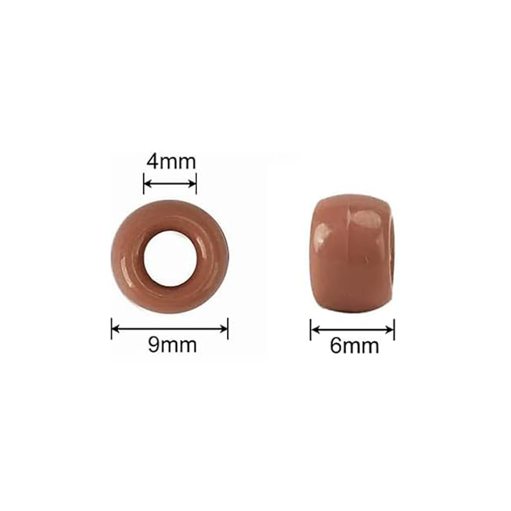 100 pçs acrílico pônei contas 6x9mm plástico em massa grande buraco rosa caneta contas de cabelo para diy amizade pulseira jóias fazendo tranças - Image 2