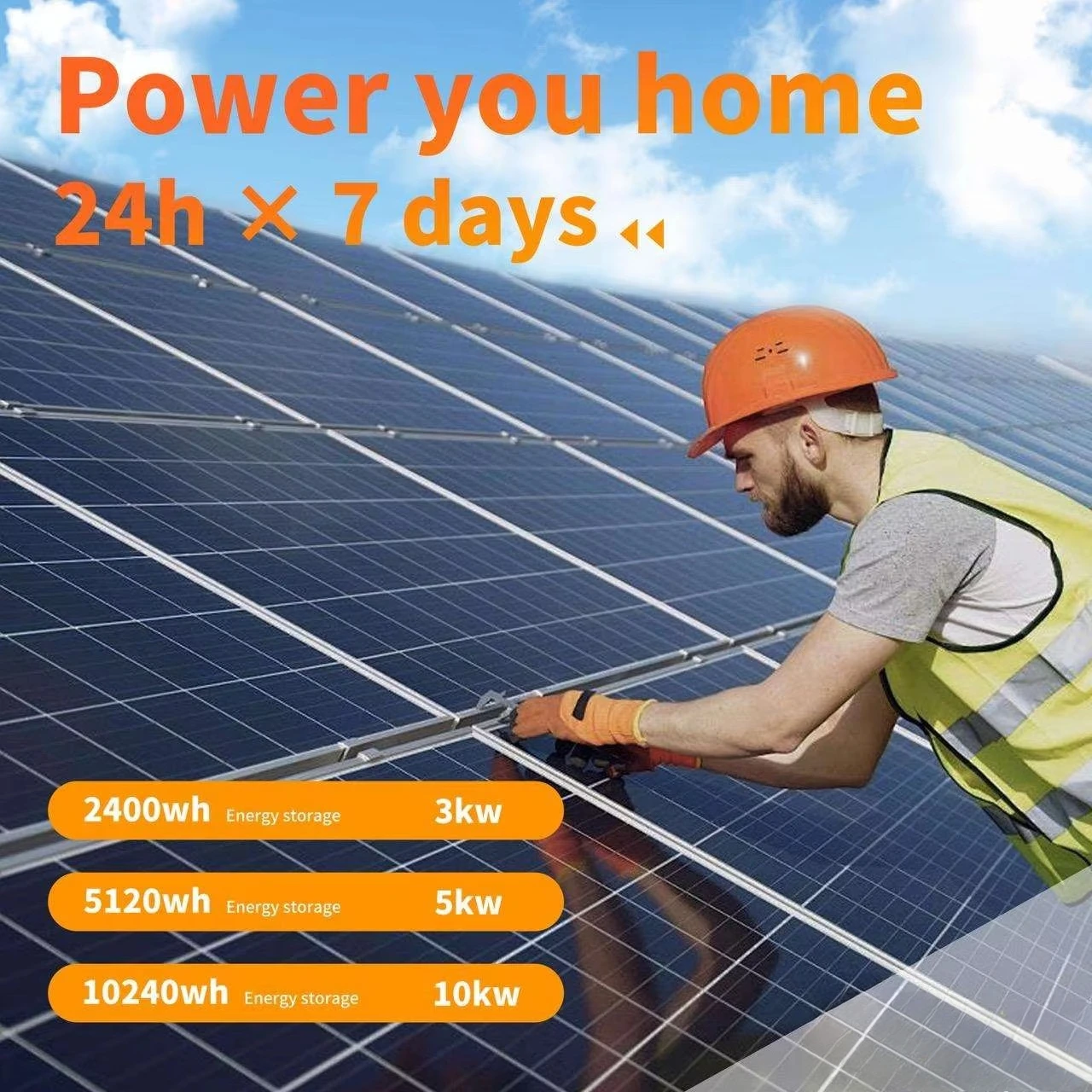 Off-Grid Solar Power System Complete Home Solar Kit with Controller Lithium Ion Battery and Hybrid Inverter - Image 2