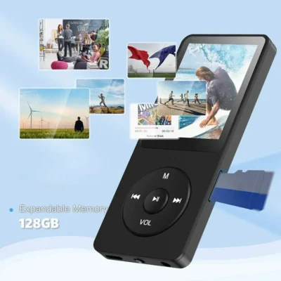 Reprodutor MP3 Bluetooth 5.4 Tipo-C Walkman de 1.8 Polegadas com Alto-falante Integrado, Música Hi-Fi Sem Perdas, Rádio FM e Função de Gravação de E-Book