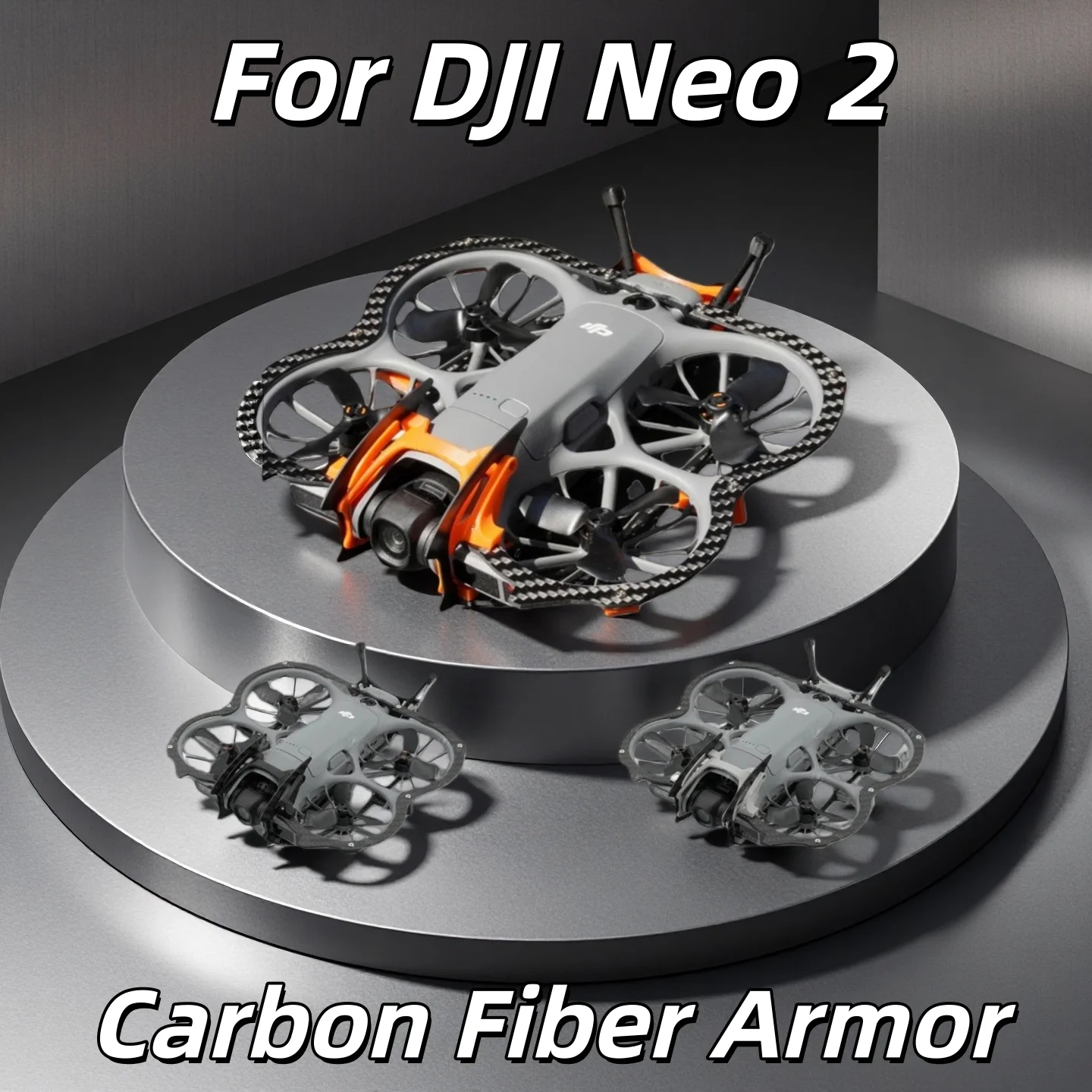 Para dji neo 2 capa protetora de fibra de carbono de alta resistência armadura protetora completa