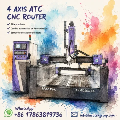 Router CNC ATC 1325 4X8Ft ATC de 4 Ejes, Máquina CNC 3D para Tallado de Madera y Fabricación de Esculturas de Espuma en Venta