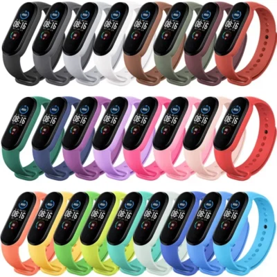 Pulseira de relógio para xiaomi mi band 7 6 5 4 3 pulseira de silicone pulseiras de pulso miband 3/4 band5 band6 acessórios smartwatch