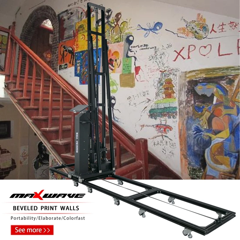 Impressoras de parede portáteis com efeito 3D, caneta de parede automática, mural, jato de tinta, máquina de pintura vertical, uv, impressora de parede jato de tinta 3D, 7 cores reais - Image 2