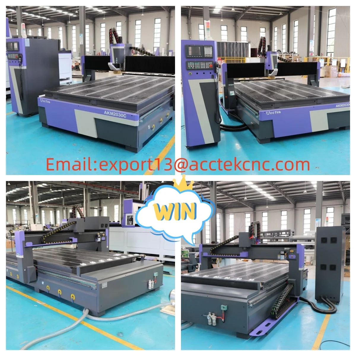 Jinan China ACCTEK AKM2030C Router CNC de 3 Eixos com Troca Automática de Ferramentas (ATC) 2000x3000/Mesa a Vácuo para Gravação e Corte de Madeira - Image 2