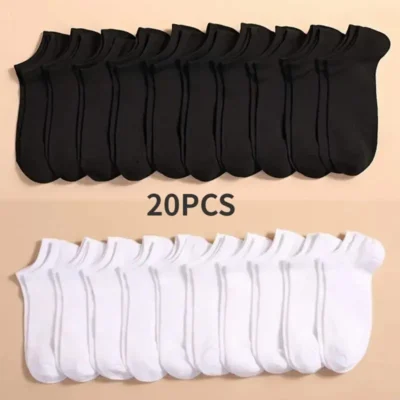 10 pares unissex casual cor lisa meias de barco finas respiráveis confortáveis anti odor absorvente de suor meias de tornozelo de corte baixo para homens