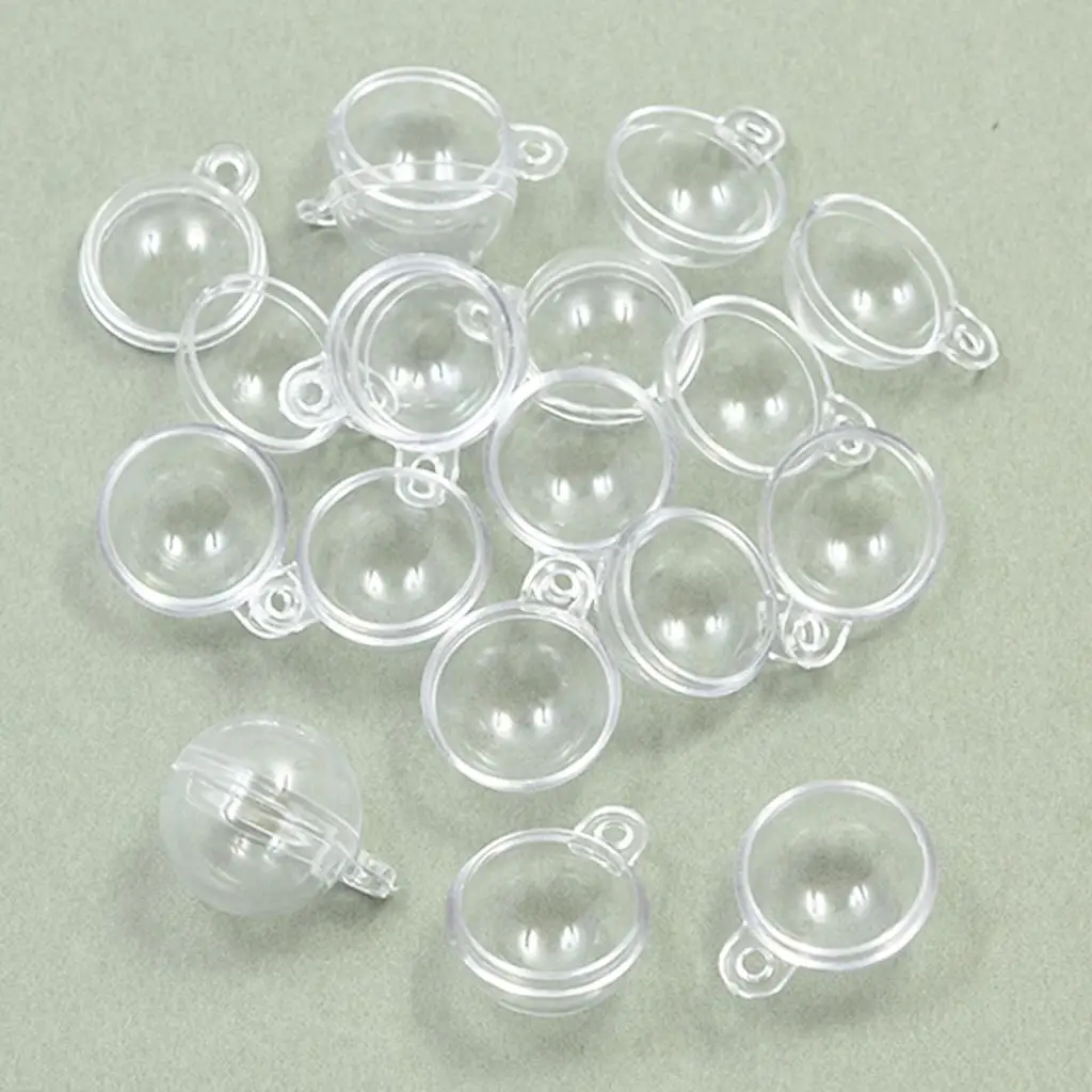 Transparente plástico acrílico bolas artesanato kit, ornamento para chaveiro, enfeite brinco, 10 peças, 0mm - Image 2