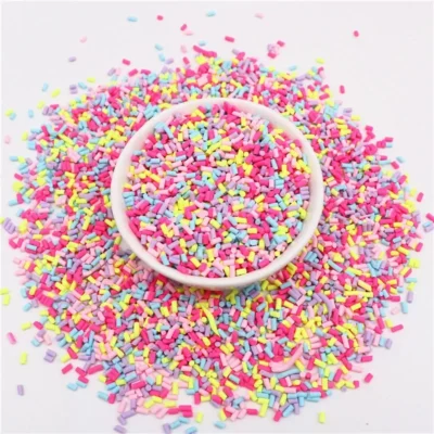 Fatias cilíndricas de argila de polímero, mistura colorida, polvilha para enchimento de limo, argila, artesanato de cristal diy, pequeno acessório de plástico klei