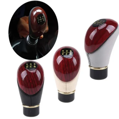 PU Couro Universal Car Shift Knob, 5 Speed Lever, Manual engrenagem Stick, Gloss, Fit para caminhão