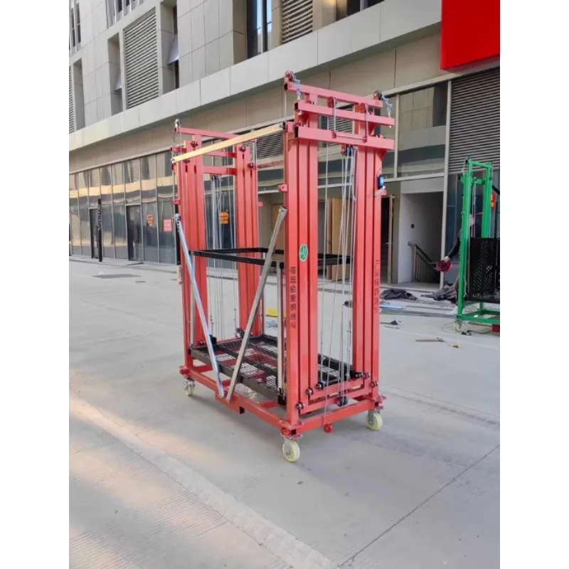 Elevação elétrica de andaime com controle remoto, 2-10m de altura, 500kg de capacidade, plataforma de construção de alumínio portátil, móvel ajustável - Image 6