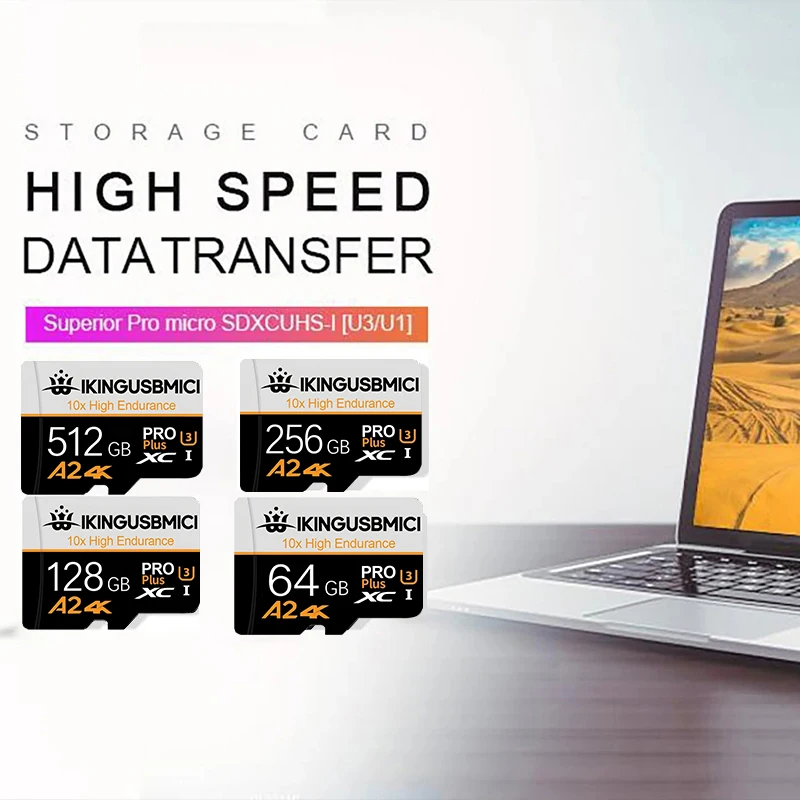 Cartões Micro TF SD de 32GB, 512GB, 256GB, 128GB, 64GB, Cartões de Memória à Prova d'Água V10 A2 para Gravadores de Vídeo e GoPro - Image 2