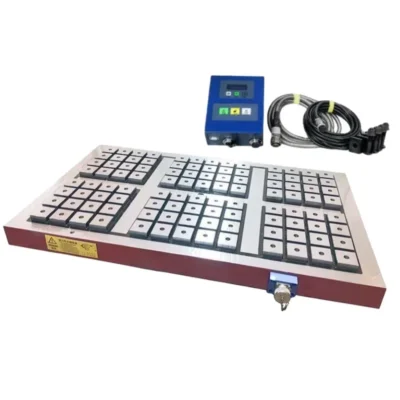 Mesa eletromagnética de 400 * 800 mm, personalizável para fresagem, moagem, centro de usinagem, mandril magnético elétrico e permanente