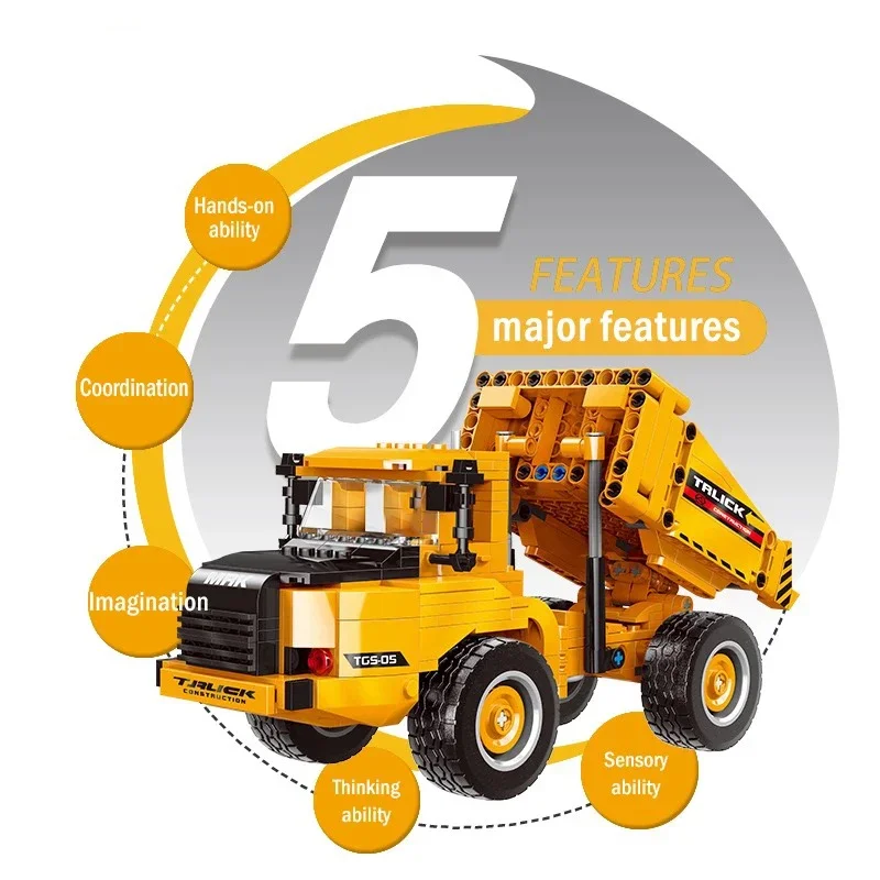 Cidade técnica moc wheelloader carro caminhão de mineração pesada guindaste blocos de construção diy engenharia escavadeira tijolos brinquedo para crianças - Image 4