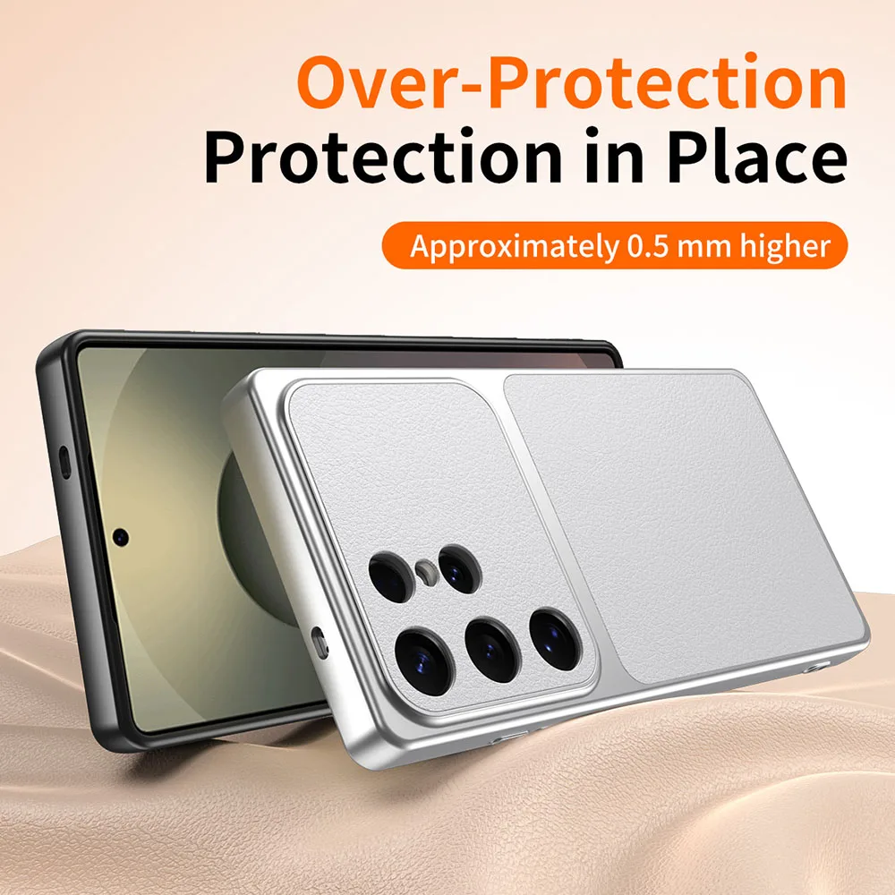 Capa de Luxo com Textura de Couro e Revestimento para Samsung Galaxy S26 Ultra S26 S26 Plus S25 S24 S23 S22 S21, à Prova de Choque e com Proteção de Câmera - Image 8