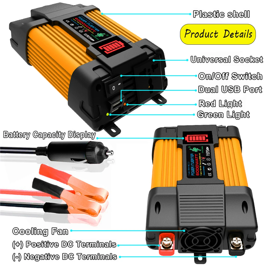 6000W Solar System Complete Kit 12V To 110V/220V 100A Controller 2*300W Panel Off-Grid Inverter System for Home/Camping Backup - Image 4