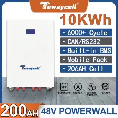 48v 200ah lifepo4 bateria 10kwh parede de energia 6000 ciclo lítio ferro fosfato buitl-in bms pode rs485 monitor ue eua livre de impostos