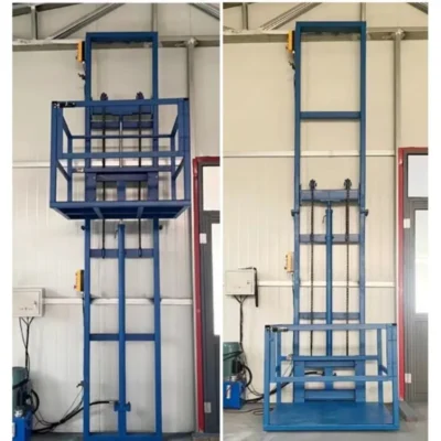 Elevador de carga hidráulico eléctrico, plataforma elevadora de venta al por menor para almacén interior, polipasto de Panel de paneles de yeso de construcción de aleación de aluminio de 500kg