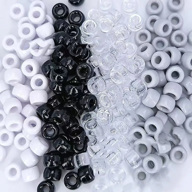 100 pçs acrílico pônei contas 6x9mm plástico em massa grande buraco rosa caneta contas de cabelo para diy amizade pulseira jóias fazendo tranças - Image 3
