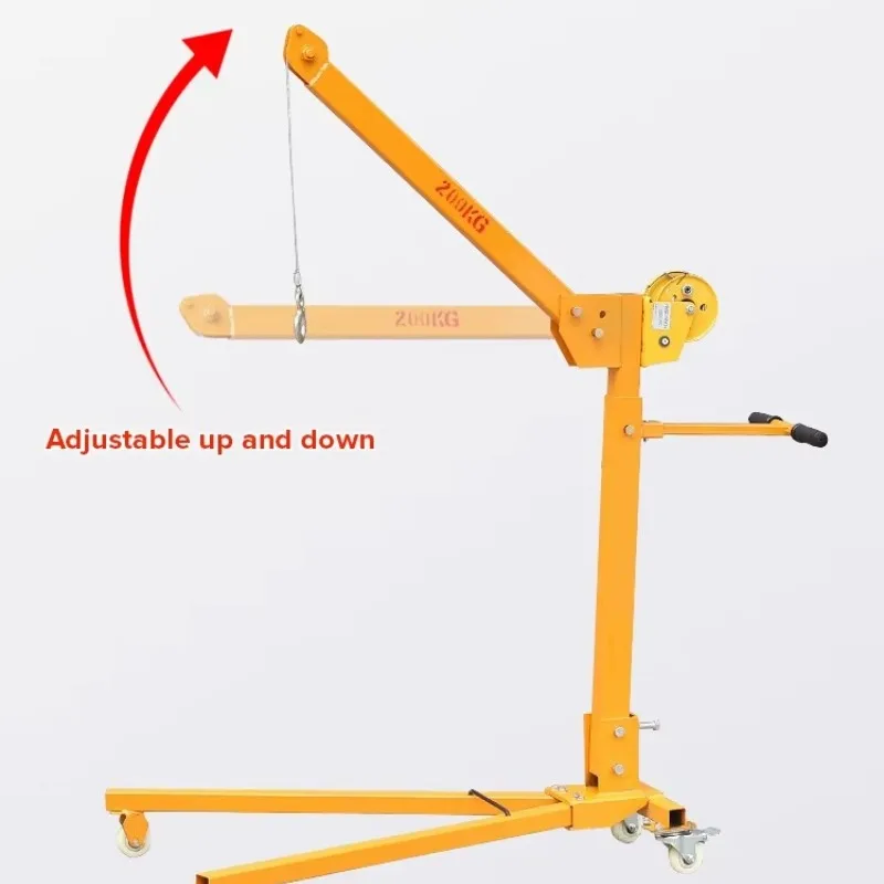 Grúa de Manivela Portátil Plegable, Pequeña Grúa Móvil, Herramienta de Elevación Eléctrica Simple de Alta Resistencia para Uso Doméstico y Montaje en Vehículos - Image 4