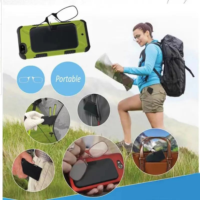 Moda nariz clipe óculos de leitura ultra leve e conveniente telefone móvel presbiopia óculos estilo retro hd óculos de leitura - Image 3