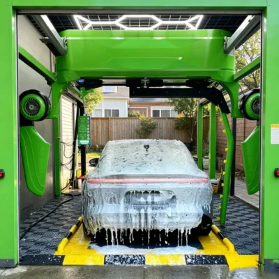 Máquina Automática de Lavado de Autos de un Solo Brazo con Cepillo Giratorio de 360°, Lavadora de Autos de Alta Resistencia para Camiones, Autobuses y Salones