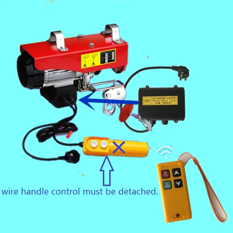 Control remoto inalámbrico monofásico AC220V-240V 110V para mini polipasto eléctrico serie PA200-PA1200, grúa pequeña doméstica, cabrestante - Image 5