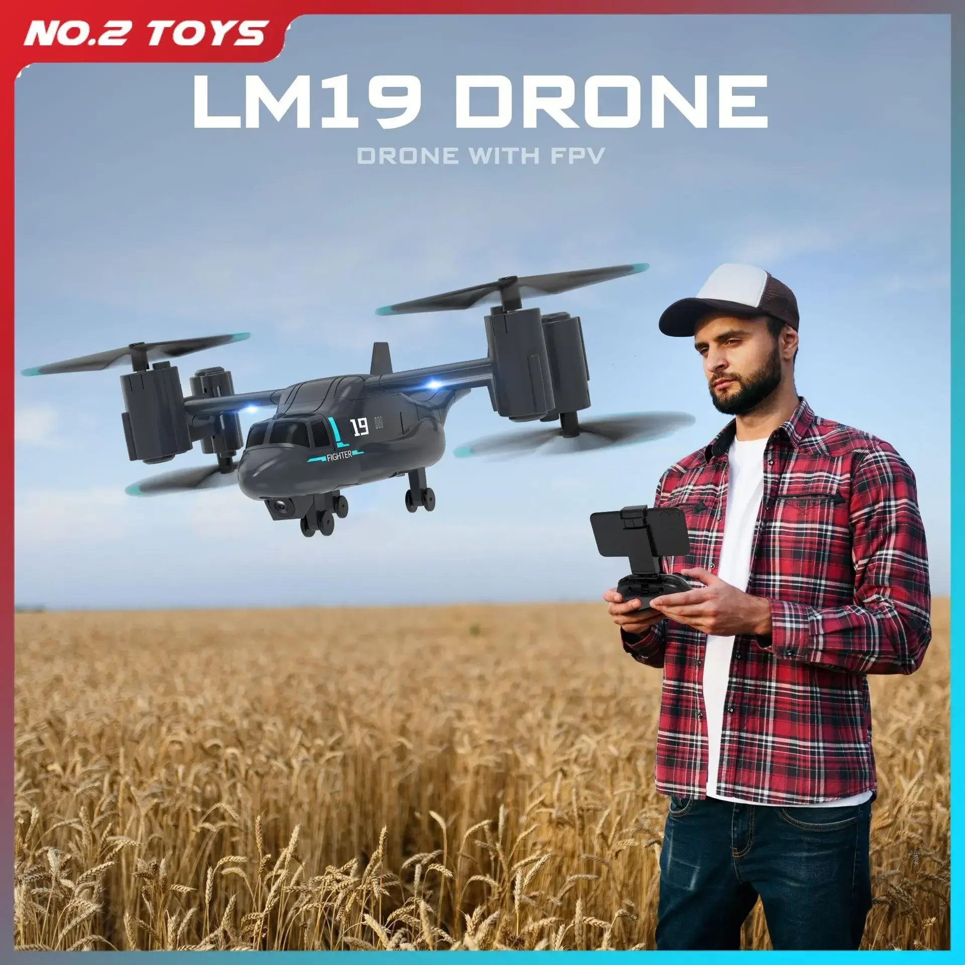 Remote Control Helicopter Brushless Motor RC Drone Fighter Uav Land Air Mode Electronic Rc Aircraft Kids RC Plane Toys Gift - Image 2