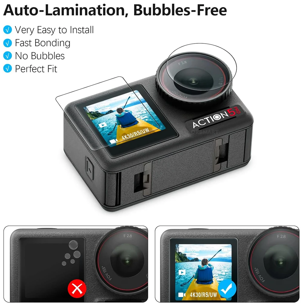 For DJI Osmo Action 5 Pro 4 3 Screen Protector Tempered Glass Film Lens Cover Cap Bag Case for DJI Action 4 5Pro Accessories - Image 2