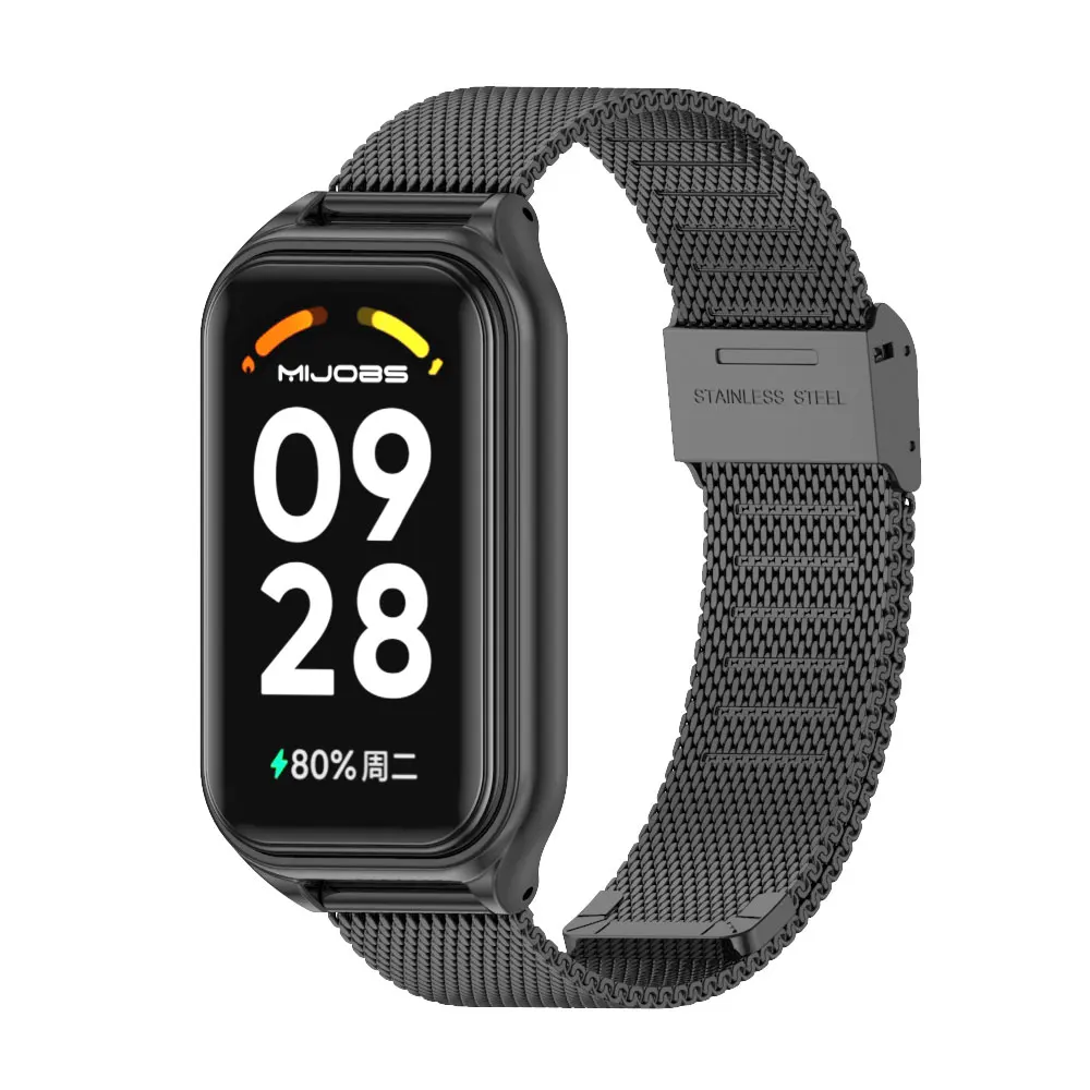 Pulseira de aço inoxidável, Correia para Xiaomi Mi Band 8 9 Pulseira Ativa, Relógio inteligente - Image 5