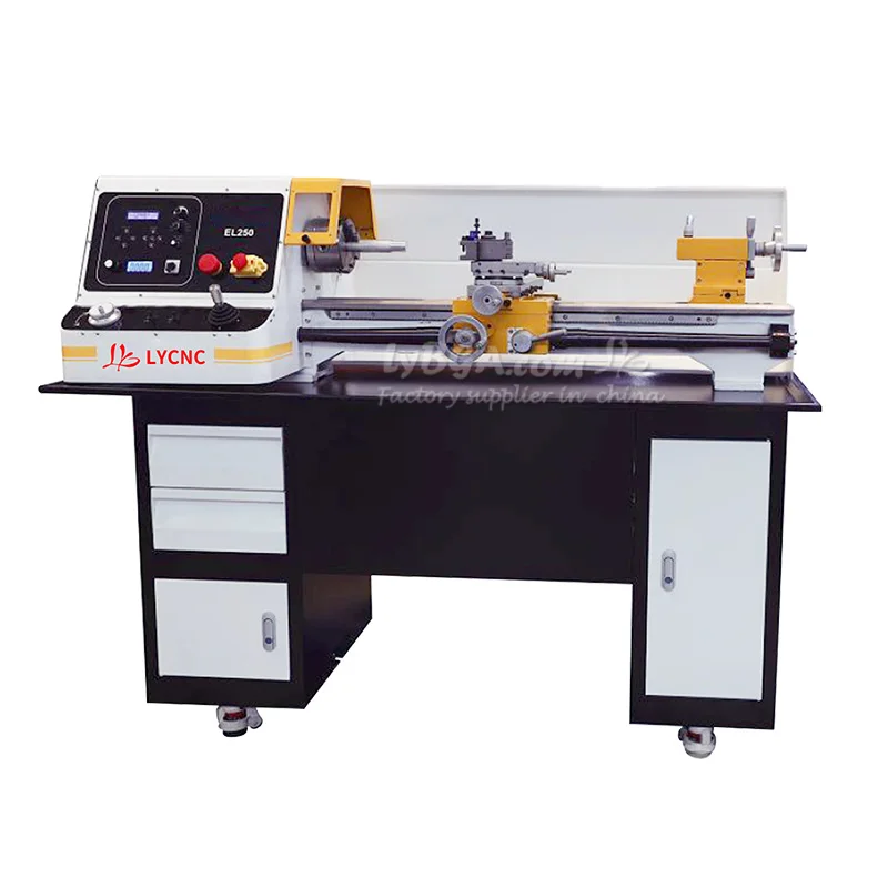 Torno de programación CNC automático, torno de Metal de precisión LY EL300-750mm EL250-550mm, fresadora de corte de grabado con Base