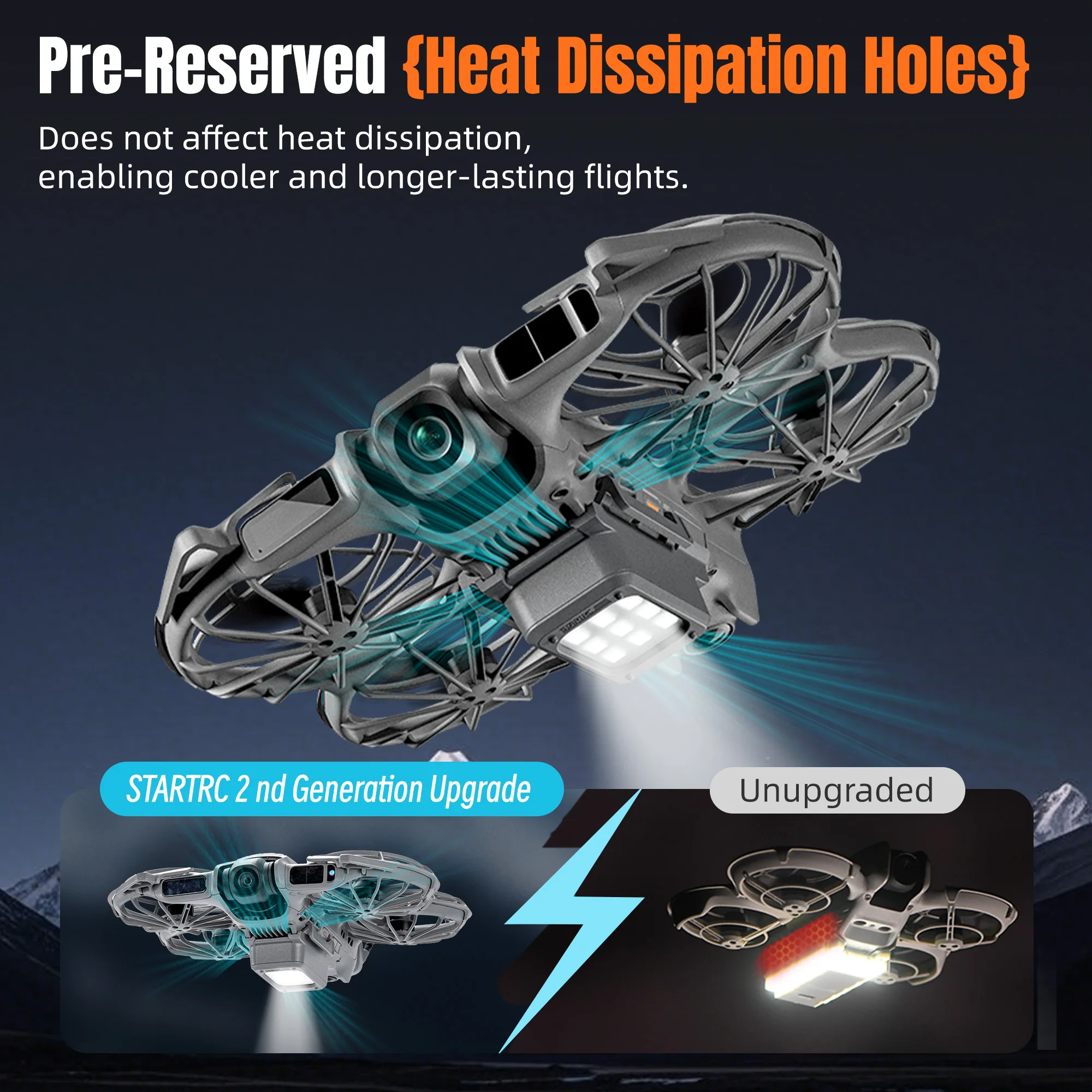 STARTRC Trem de Pouso Iluminado para Drone DJI NEO 2, Aumento de Altura com Iluminação Noturna, Acessórios para Drone - Image 3