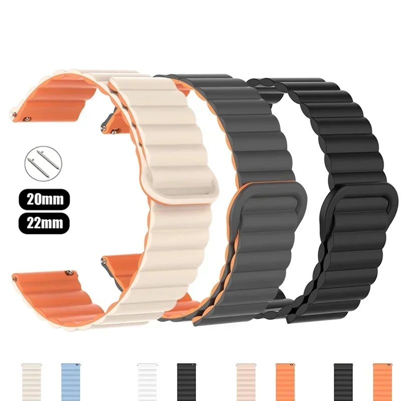 Faixa de laço magnético de 20mm 22mm para amazfit gts4/2/3/3pro/gts2 mini/gtr 4 42mm/47mm/gtr2/2e/stratos pulseira de cinto amazfit bip