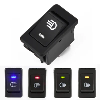 1/4PCS Interruptor Gangorra Automotivo ASW-17D com Luz Indicadora LED ON-OFF 2 Posições 4 Pinos 12V 35A para Farol e Luz de Neblina