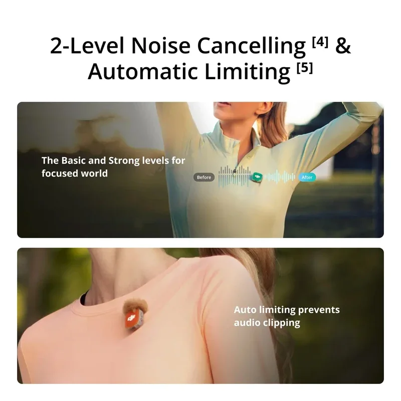 Micrófono Inalámbrico DJI Mic Mini 2, 48 Horas de Duración de Batería y Ahorro de Energía, Tres Ajustes de Tono de Voz, Cancelación de Ruido de Dos Niveles - Image 3