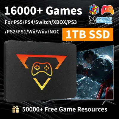 Play Zone 1TB SSD Launchbox e Playnite e Retrobat OS Game Console com mais de 16000 jogos para PS5/PS4/Switch/XBOX/PS3/PS2 para Win PC/Laptop