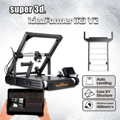 Impressora 3D IR3 V2 CoreXY, totalmente metálica, com correia texturizada PEI, impressão com eixo Z infinito, nivelamento automático, impressoras 3D FDM com bandeja estendida.