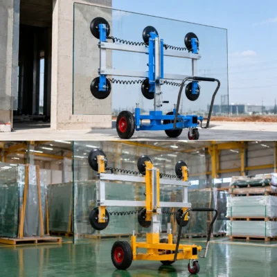Carro Elevador Eléctrico Industrial de Succión al Vacío de 600 KG para Manipulación de Vidrio en Fábricas