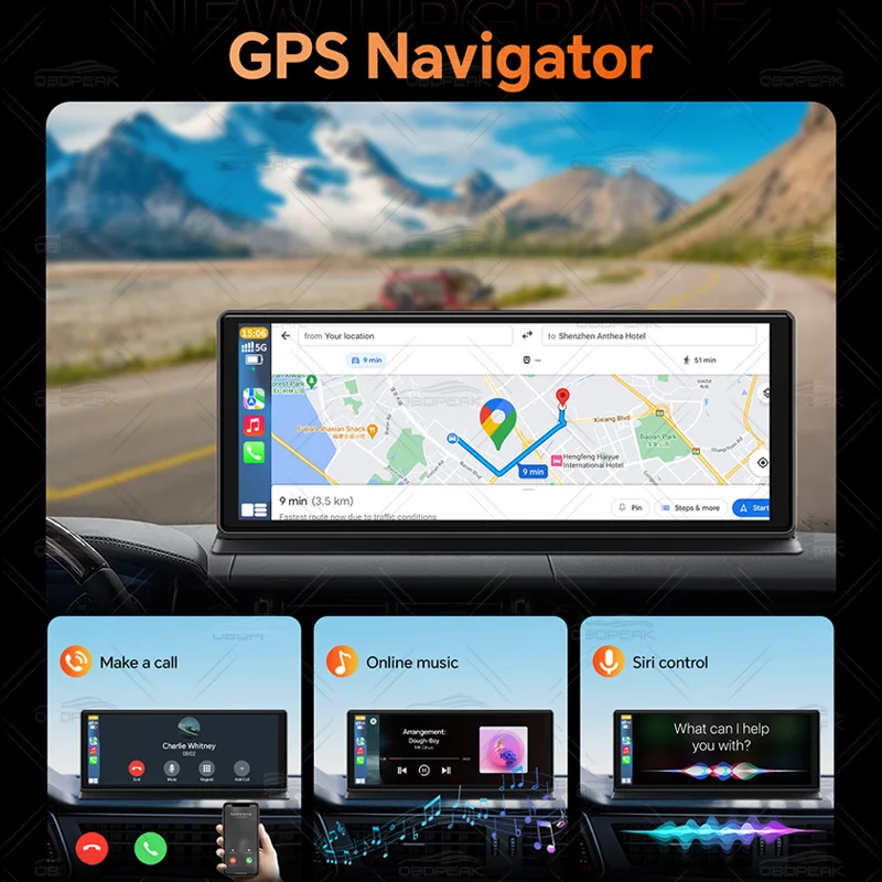 K8 pro 11.3 "tela de toque câmera do carro 5k traço cam gps 5g wifi sem fio carplay & android gravação automática loop navegação gps dvr - Image 2