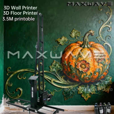 Impressora de parede 3D 2 em 1, máquina de impressão de piso de parede UV plana inteligente vertical com lâmpada UV de secagem automática