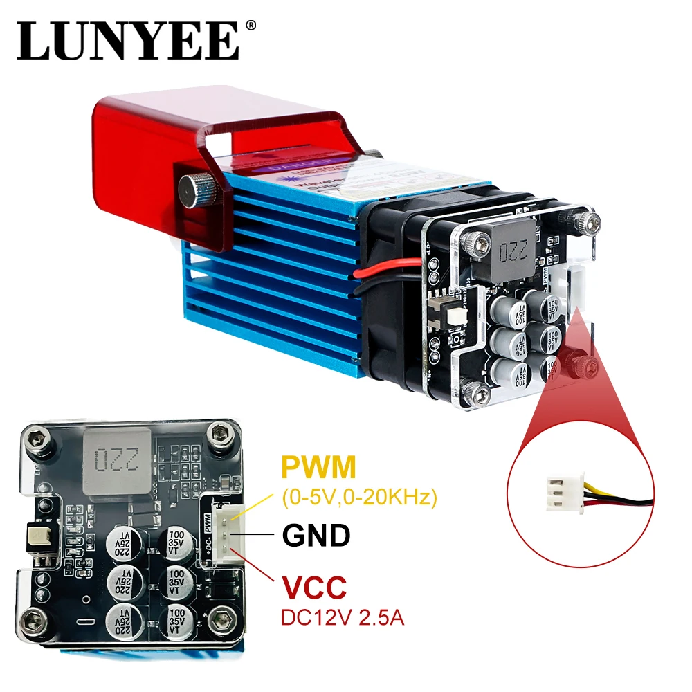 40W/80W Laser Module With Air Assist 450nm Blue Laser Head TTL Module For CNC Laser Cutting Machine DIY Laser Engraver Tools - Image 5