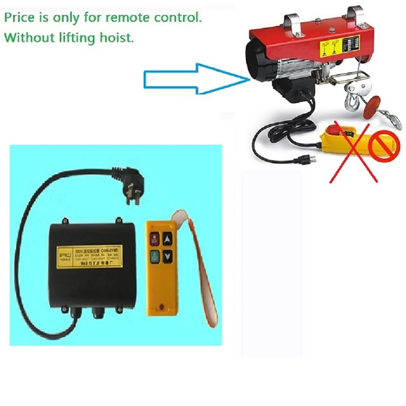 Control remoto inalámbrico monofásico AC220V-240V 110V para mini polipasto eléctrico serie PA200-PA1200, grúa pequeña doméstica, cabrestante