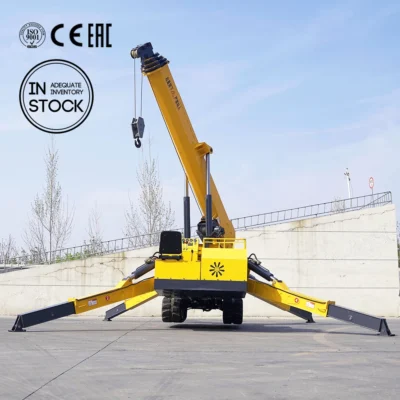 Grúa Araña 3T/5T/8T con Pluma Telescópica, Grúa Diésel, Maquinaria de Construcción, Mini Grúa Araña sobre Orugas, Personalización de Fábrica China
