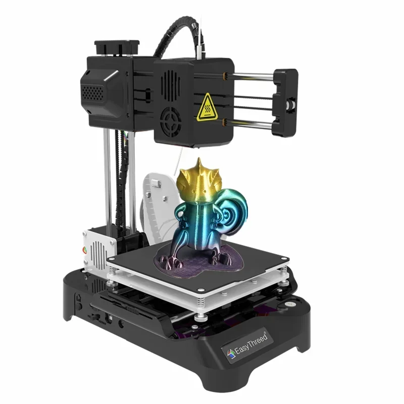 EasyThreed K7 Mini Impressora 3D 100x100x100mm Sem Cama Aquecida Impressão de Uma Chave com Cartão TF Filamento PLA Simples Máquina de Impressão Pequena