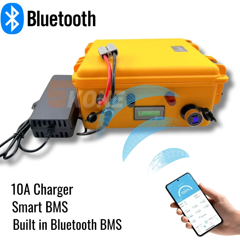 Waterproof 12V 24V 36V 48V 80Ah 100Ah 150Ah 200Ah 400Ah Lifepo4 Battery BMS Inside for Trolling Motor Boat RV +Charger - Image 3
