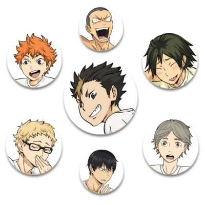 Anime Haikyuu!! Soft Button Pin Creative Brooch Figures Kageyama Tobio Hinata Shouyou Tsukishima Kei Sugawara Koushi Badge