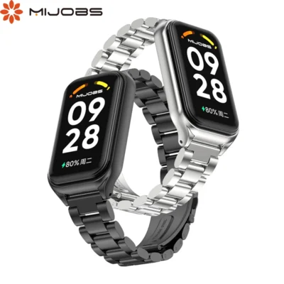Mi Band 9 Active Strap para Xiaomi Redmi Smart Band 3 Pulseiras de Metal Pulseira de Relógio