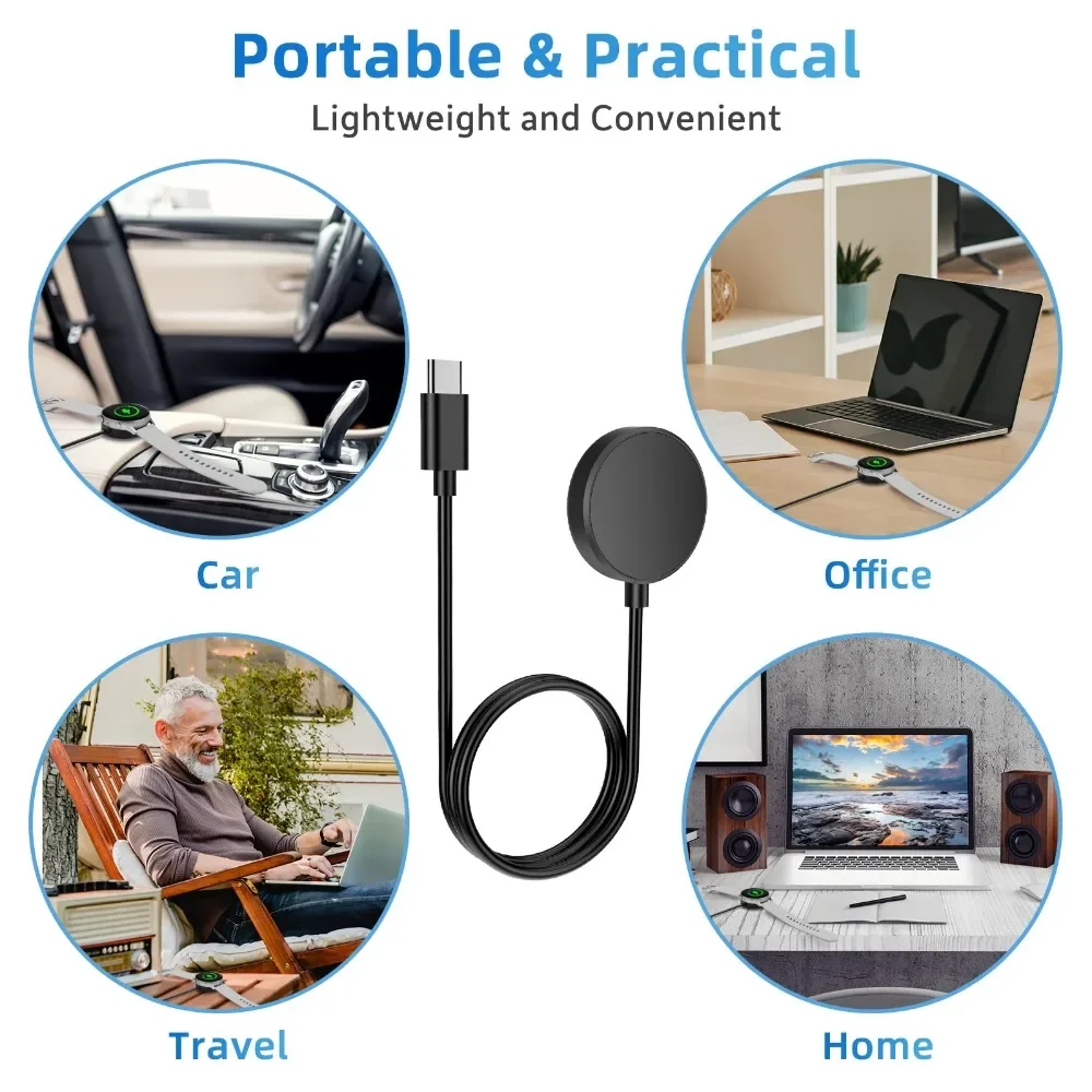 Para samsung galaxy watch 7/6/6 clássico/5/5 pro/4/4 carregadores clássicos USB-C carregador relógio inteligente acessórios carregador de substituição - Image 4